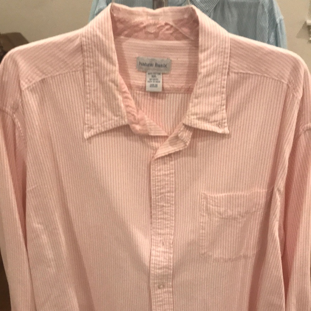 Casual button down pink/ white shirt